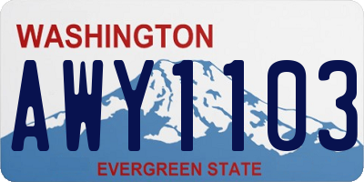 WA license plate AWY1103