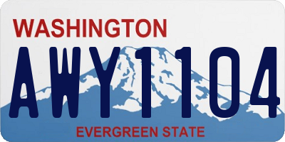 WA license plate AWY1104