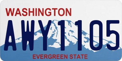 WA license plate AWY1105
