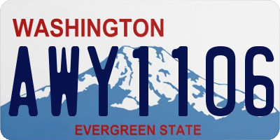 WA license plate AWY1106