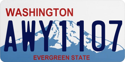 WA license plate AWY1107