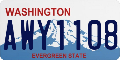 WA license plate AWY1108