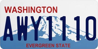 WA license plate AWY1110