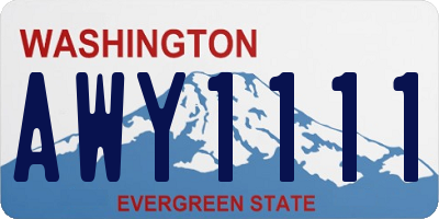 WA license plate AWY1111
