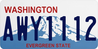 WA license plate AWY1112