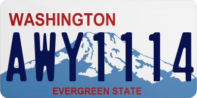 WA license plate AWY1114