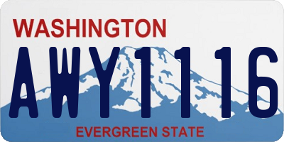 WA license plate AWY1116