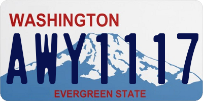 WA license plate AWY1117