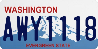 WA license plate AWY1118