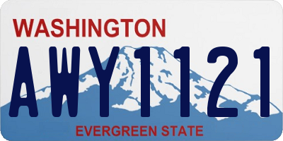 WA license plate AWY1121