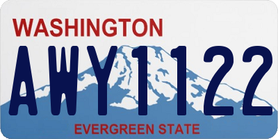 WA license plate AWY1122