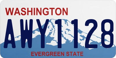 WA license plate AWY1128