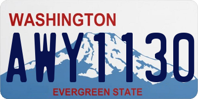 WA license plate AWY1130