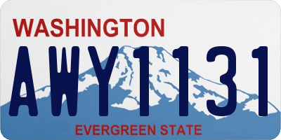 WA license plate AWY1131