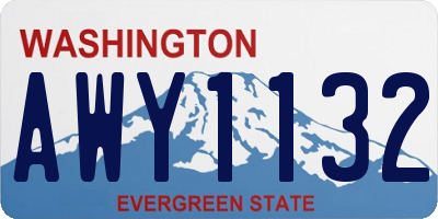 WA license plate AWY1132