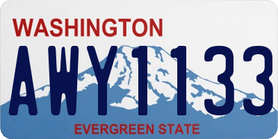 WA license plate AWY1133