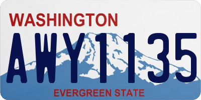 WA license plate AWY1135