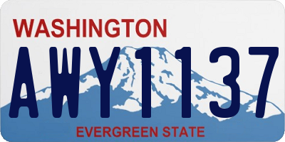 WA license plate AWY1137