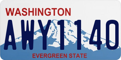 WA license plate AWY1140