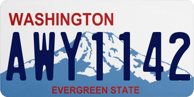 WA license plate AWY1142