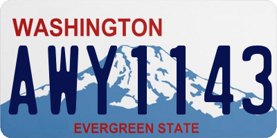 WA license plate AWY1143