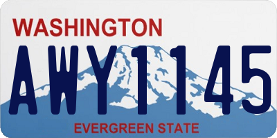 WA license plate AWY1145