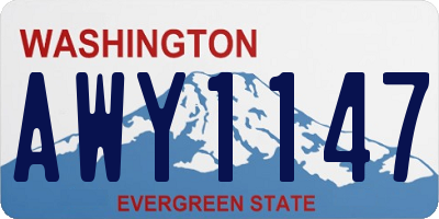 WA license plate AWY1147