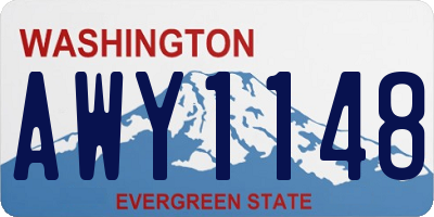 WA license plate AWY1148