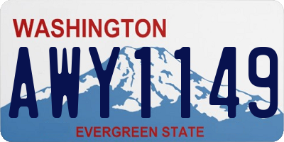 WA license plate AWY1149