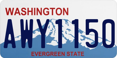 WA license plate AWY1150