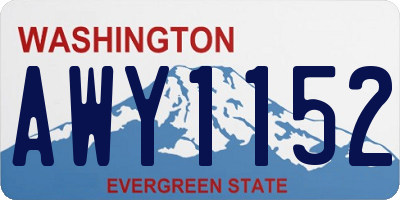 WA license plate AWY1152