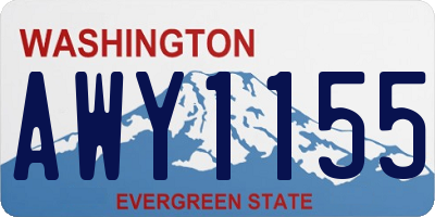 WA license plate AWY1155
