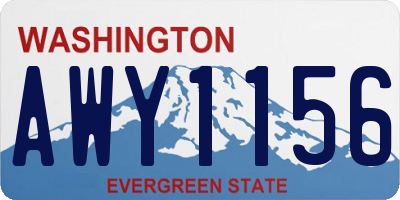 WA license plate AWY1156