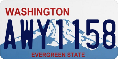 WA license plate AWY1158