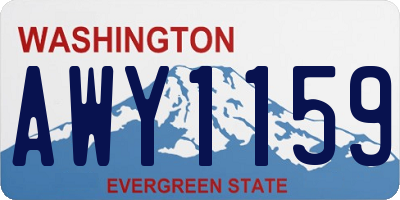 WA license plate AWY1159