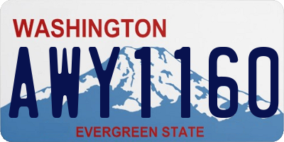 WA license plate AWY1160