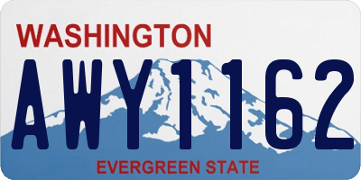 WA license plate AWY1162
