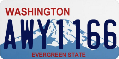 WA license plate AWY1166