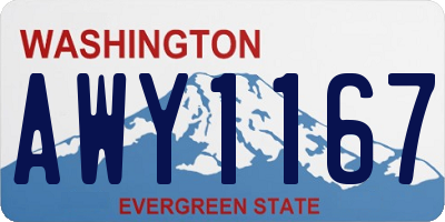 WA license plate AWY1167