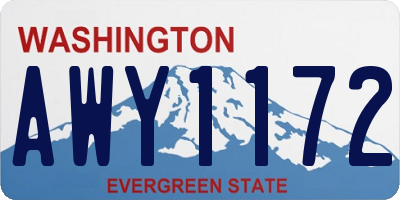 WA license plate AWY1172