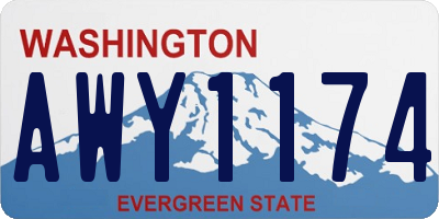 WA license plate AWY1174