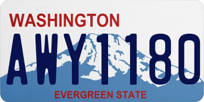 WA license plate AWY1180