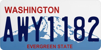 WA license plate AWY1182