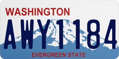 WA license plate AWY1184