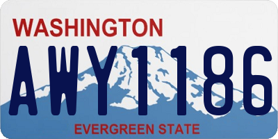 WA license plate AWY1186