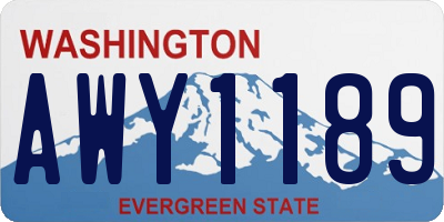 WA license plate AWY1189