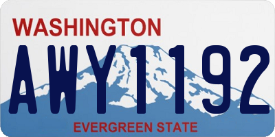 WA license plate AWY1192