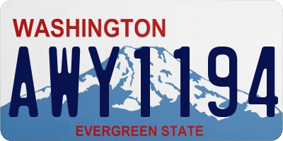 WA license plate AWY1194