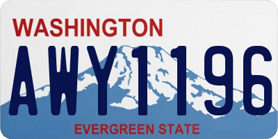 WA license plate AWY1196