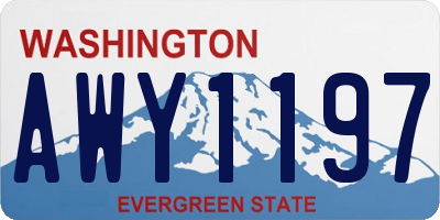 WA license plate AWY1197